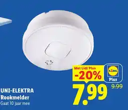 Lidl UNI-ELEKTRA Rookmelder aanbieding