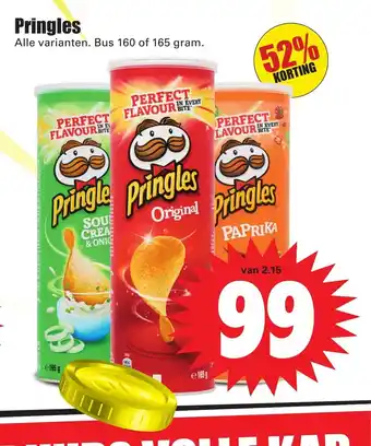 Dirk Pringles alle varianten. bus 160 of 165 gram aanbieding