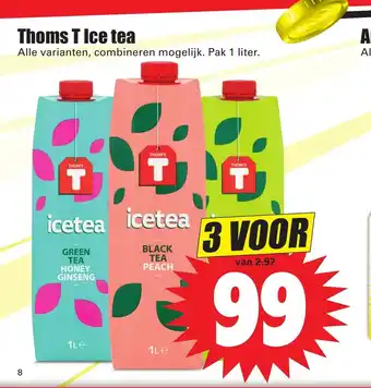 Dirk Thoms T Ice tea alle varianten, combineren mogelijk. pak 1 liter aanbieding