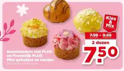 PLUS Korenlanders van PLUS en Feestelijk PLUS Mini gebakjes en soesjes aanbieding