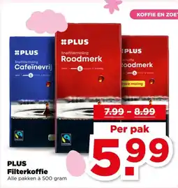 PLUS PLUS Filterkoffie aanbieding