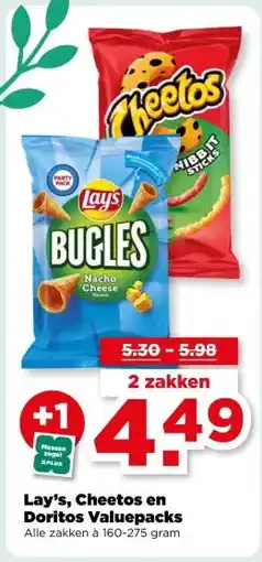 PLUS Lay's, Cheetos en Doritos Valuepacks aanbieding