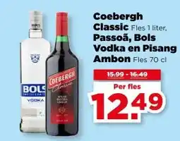 PLUS Coebergh Classic ,Passoã, Bols Vodka en Pisang Ambon aanbieding