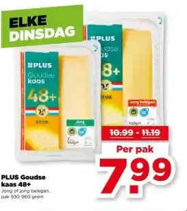 PLUS PLUS Goudse kaas 48+ aanbieding
