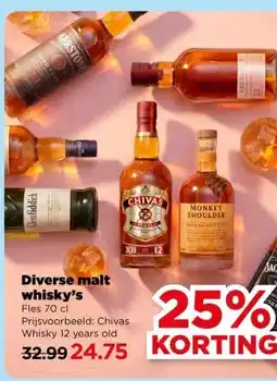 PLUS Diverse malt whisky's aanbieding