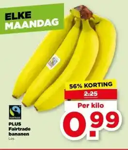 PLUS PLUS Fairtrade bananen aanbieding
