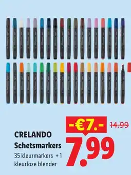 Lidl Crelando Schetsmarkers aanbieding