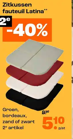 Kwantum Zitkussen fauteuil Latina aanbieding