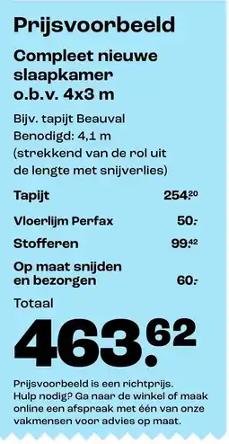 Kwantum Compleet nieuwe slaapkamer o.b.v. 4x3 m aanbieding