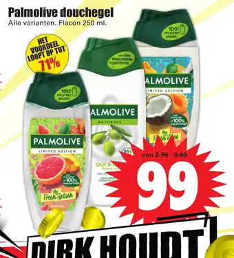 Dirk Palmolive douchegel alle varianten. flacon 250 ml aanbieding