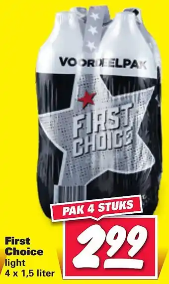 Nettorama First choice oice light 4x1,5 liter aanbieding