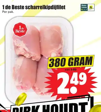 Dirk 1 de Beste scharrelkipdijfilet per pak 380 gram aanbieding