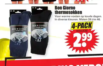 Dirk Bon Giorno thermosokken maten 39 t/m 46 aanbieding
