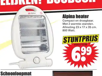 Dirk Alpina heater 23 x 17 x 35 cm aanbieding