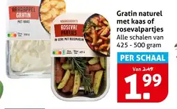 Hoogvliet Gratin naturel met kaas of rosevalpartjes aanbieding