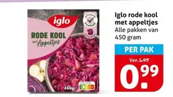 Hoogvliet Iglo rode kool met appeltjes aanbieding