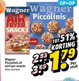 Hoogvliet Wagner piccolinis of airfryer snacks aanbieding