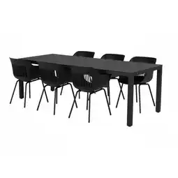 Albert Heijn Hartman Combideal diningset Jill 220 zwart aanbieding