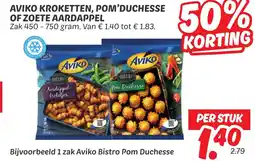 Dekamarkt Aviko kroketten, pom'duchesse of zoete aardappel aanbieding