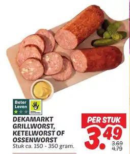 Dekamarkt Dekamarkt grillworst, ketelworst of ossenworst aanbieding