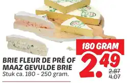 Dekamarkt Brie fleur de pré of maaz gevulde brie aanbieding