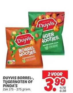 Dekamarkt Duyvis borrel-, tijgernoten of pinda's aanbieding
