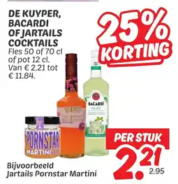 Dekamarkt De kuyper, bacardi of jartails cocktails aanbieding