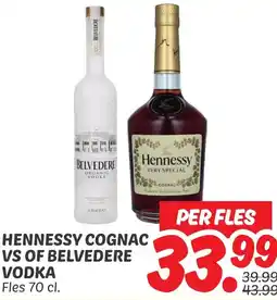 Dekamarkt Hennessy cognac vs of belvedere vodka aanbieding