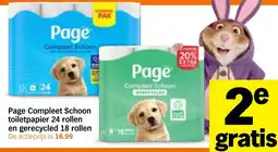 Albert Heijn Page Compleet Schoon toiletpapier 24 rollen en gerecycled 18 rollen aanbieding