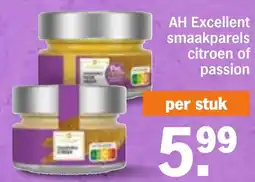Albert Heijn AH Excellent smaakparels citroen of passion aanbieding