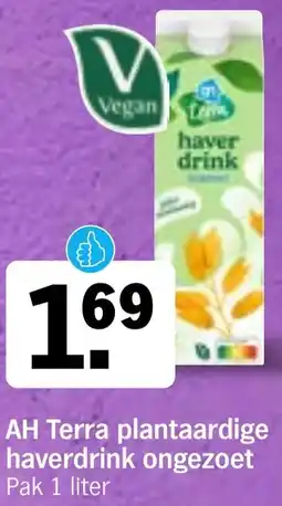 Albert Heijn AH Terra plantaardige haverdrink ongezoet aanbieding