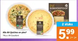 Albert Heijn Alle AH Quiches en pies aanbieding