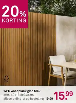 Karwei WPC wandplank glad teak aanbieding