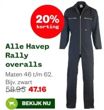 Welkoop Alle Havep Rally overalls aanbieding