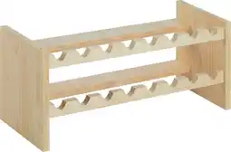 Bol.com Wijnrek voor 16 flessen - hout kleur - stapelbaar - 69 x 25 x 30 cm aanbieding