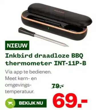 Welkoop Inkbird draadloze BBQ thermometer INT-11P-B aanbieding