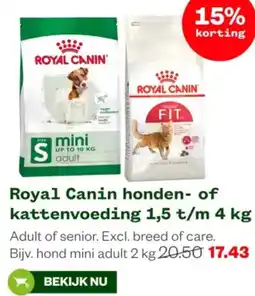 Welkoop Royal Canin honden of kattenvoeding aanbieding