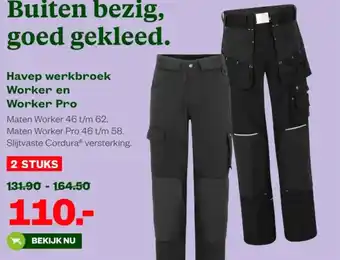 Welkoop Havep werkbroek Worker en Worker Pro aanbieding