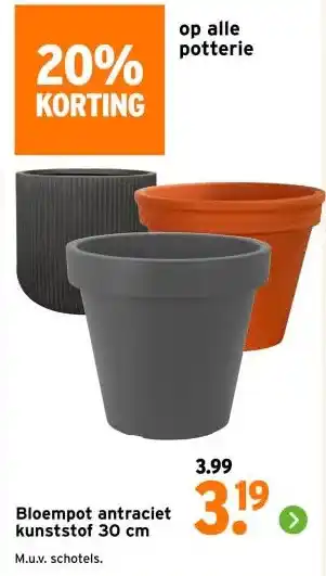 GAMMA Bloempot antraciet kunststof aanbieding