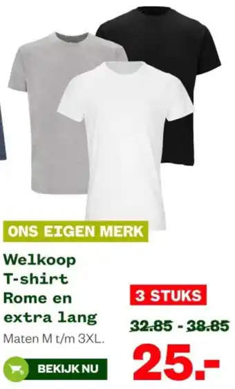 Welkoop Welkoop T-shirt Rome en extra lang aanbieding