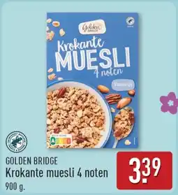 ALDI Golden bridge Krokante muesli 4 noten aanbieding