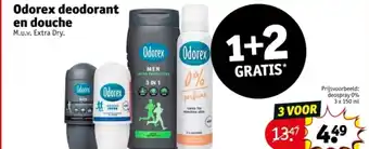 Kruidvat Odorex deodorant en douche aanbieding