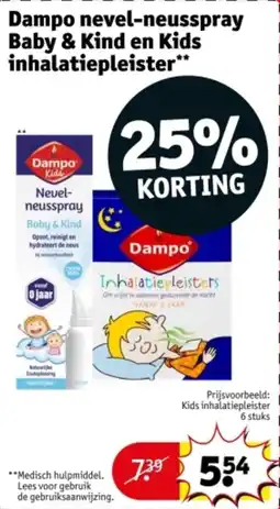 Kruidvat Dampo nevel neusspray Baby & Kind en Kids inhalatiepleister aanbieding