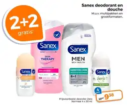 Trekpleister Sanex deodorant en douche aanbieding