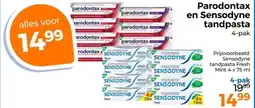 Trekpleister Parodontax en sensodyne tandpasta aanbieding