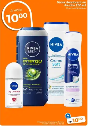 Trekpleister Nivea deodorant en douche aanbieding