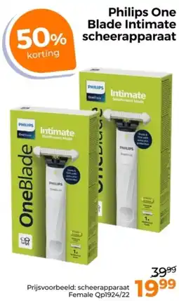 Trekpleister Philips one blade intimate scheerapparaat aanbieding