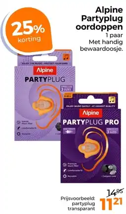 Trekpleister Alpine partyplug oordoppen aanbieding