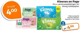 Trekpleister Kleenex en Page aanbieding