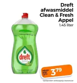 Trekpleister Dreft afwasmiddel clean & fresh appel aanbieding